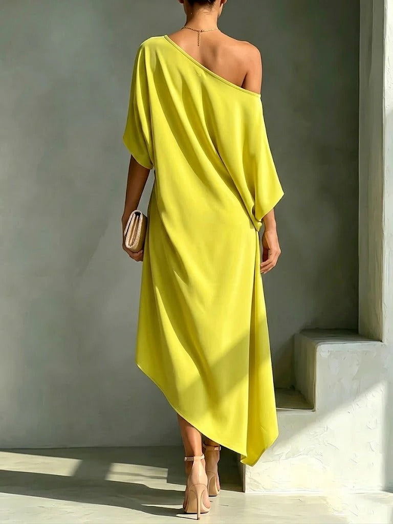 CLAIRE LYON | ROBE MIDI ASYMÉTRIQUE POUR FEMMES