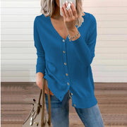 Charlotte - Cardigan Élégant Long Boutonné