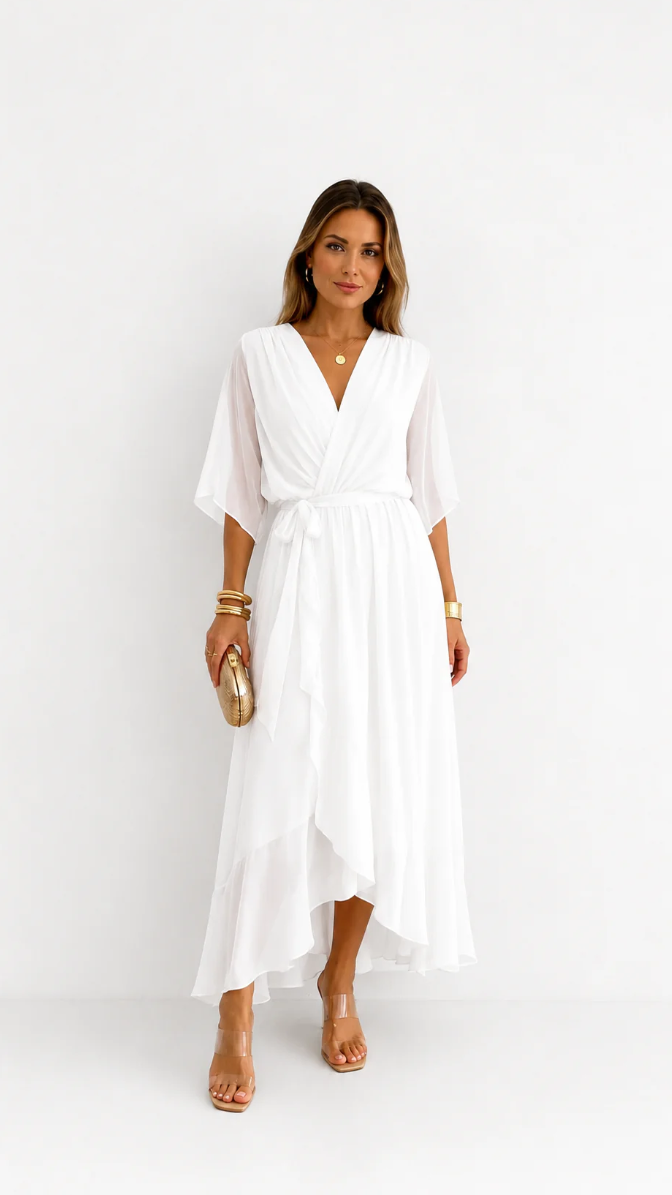 CLAIRE LYON | ROBE EN CHIFFON À ENVELOPPER POUR FEMMES