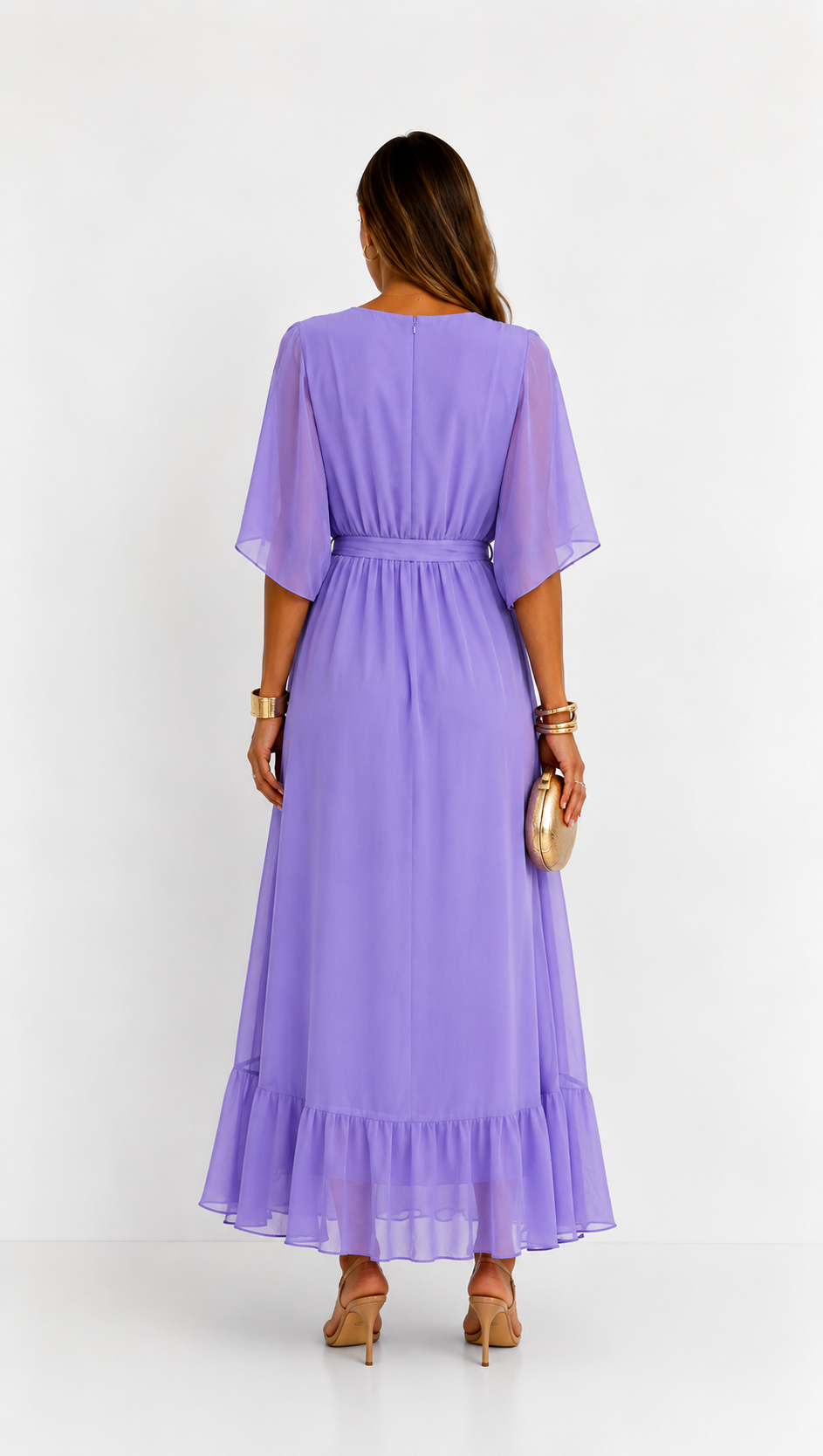 CLAIRE LYON | ROBE EN CHIFFON À ENVELOPPER POUR FEMMES